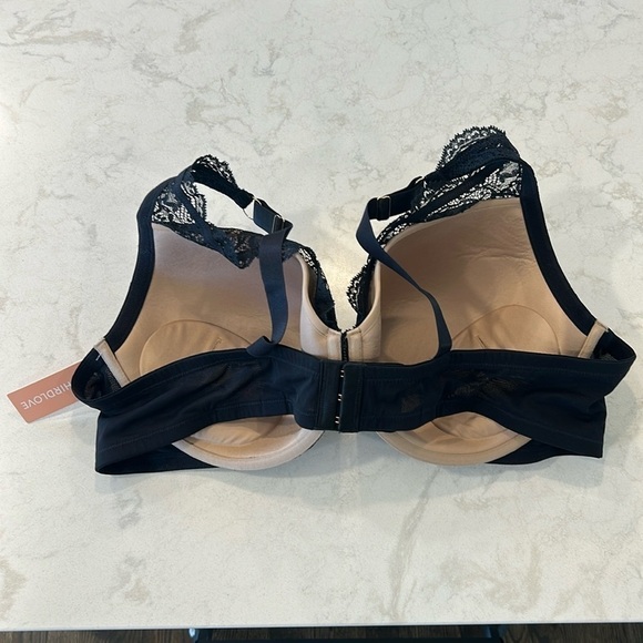 ThirdLove Black 24/7 Lace Contour Plunge Under Wire Bra 48B - Picture 2 of 11